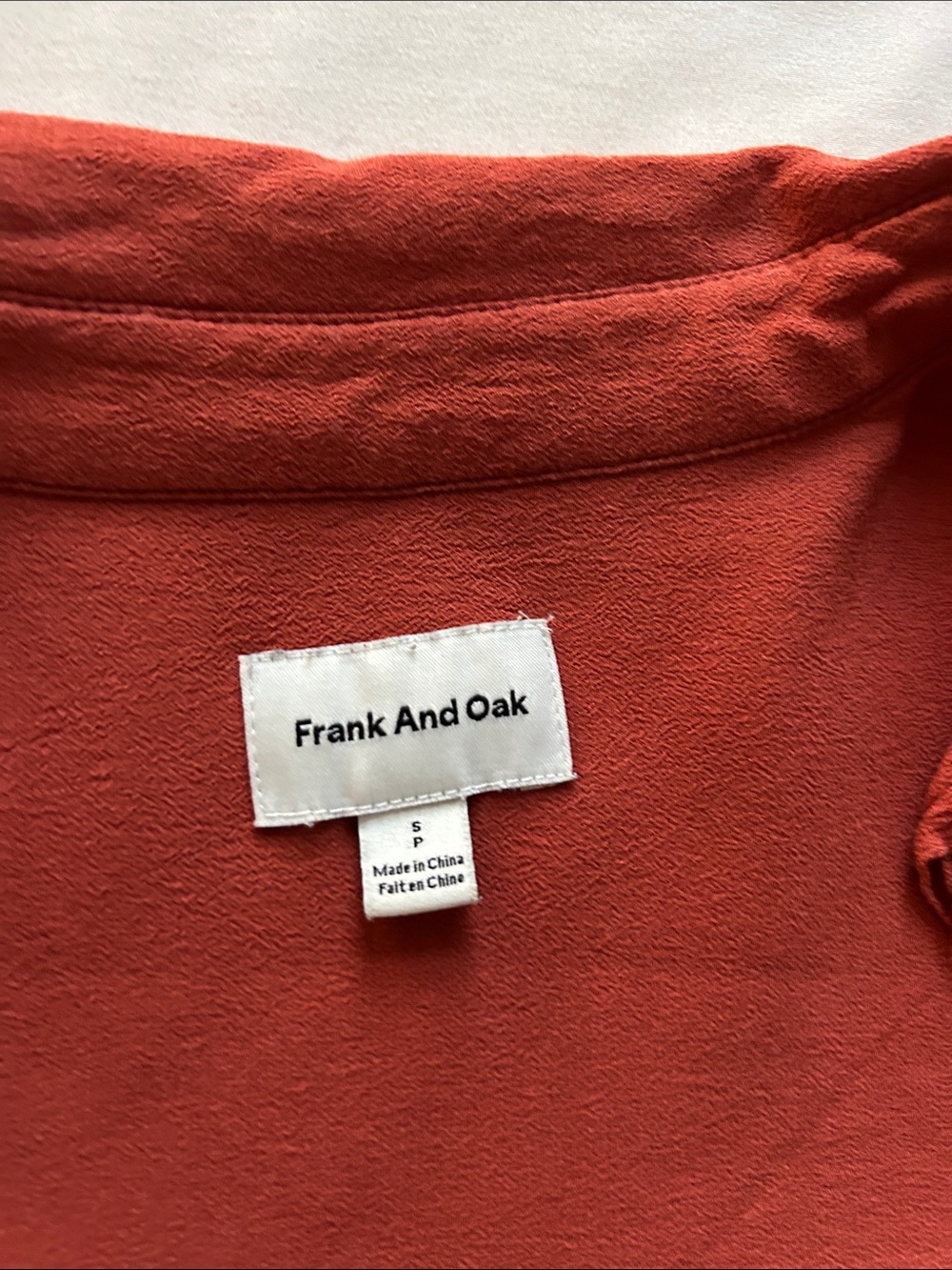 Frank & Oak Rust Red Button-Up Blouse - Picture 2 of 2